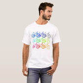 T-shirt Vélos colorés cadeau de vélo (Devant entier)