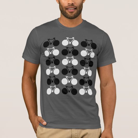T-shirt Vélos noir et blanc, cool (Devant)