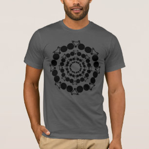 T-shirt vélos stylisés noirs en cercles