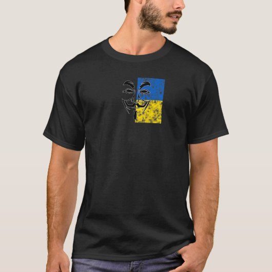 T-shirt Vendetta Mask V Ukrain Flag EU Stand With Europe U (Devant)