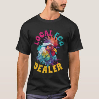 T-shirt Vendeur local d'oeufs poulet portant des lunettes 