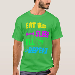 T-shirt Vendeur Mangez le sommeil Vendre répéter