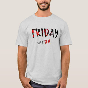 T-shirt Vendredi La 13ème Typographie Splatter de sang