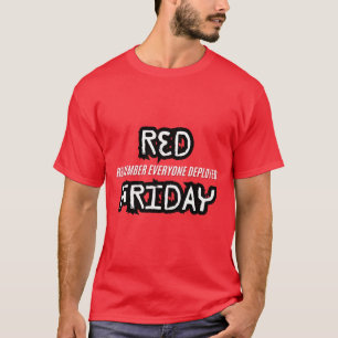T-shirt vendredi rouge n'oublions personne déployé