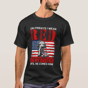 T-shirt Vendredi rouge pour mon frère vétéran de l'armée d