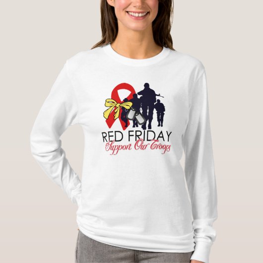 T-shirt Vendredi rouge - soutenez nos troupes (Devant)