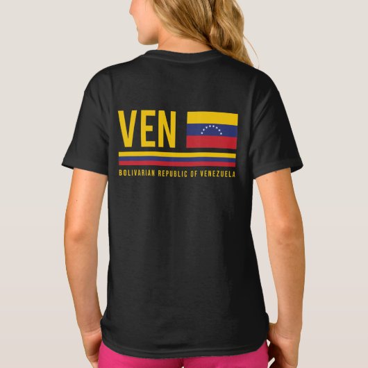 T-shirt Venezuela Drapeau et code ISO Alpha 3 Design (Dos)