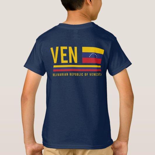 T-shirt Venezuela Drapeau et code ISO Alpha 3 Design T-shi (Dos)