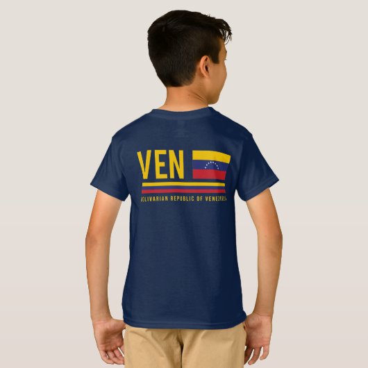 T-shirt Venezuela Drapeau et code ISO Alpha 3 Design T-shi (Dos entier)