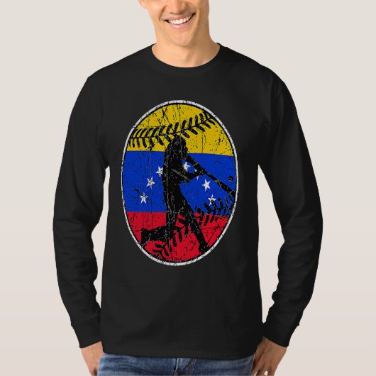 T-shirt Venezuela Flag Baseball Hitter Venezuelan Flag (Devant)