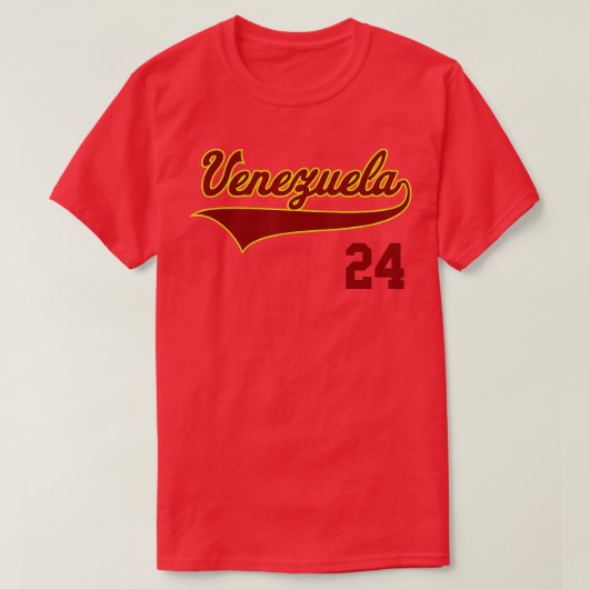 T-shirt Vénézuéla rétro Vinotinto Beisbol 24 (Design devant)