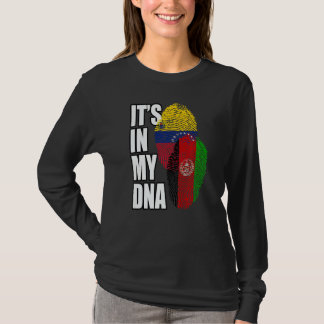 T-shirt Venezuelan And Afghan Mix Dna Flag Heritage