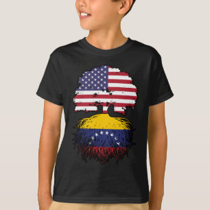 T-shirt Vénézuélienne Américaine Etats-Unis drapeau des ra