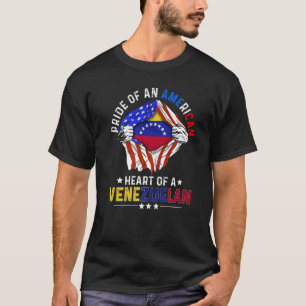 T-shirt Vénézuélienne Américaine Fierté Étrangère Vénézuél
