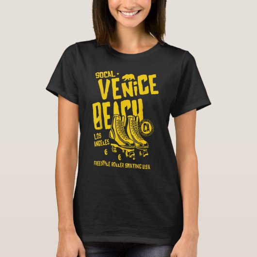 T-shirt Venice Beach California Retro Roller Skate 8 (Devant)
