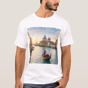 T-shirt Venise Italie Grand Canal Gondole Coucher de solei