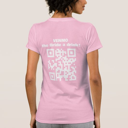 T-shirt Venmo La Mariée Un Verre QR Code Toast Champagne (Dos)