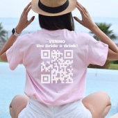 T-shirt Venmo La Mariée Un Verre QR Code Toast Champagne