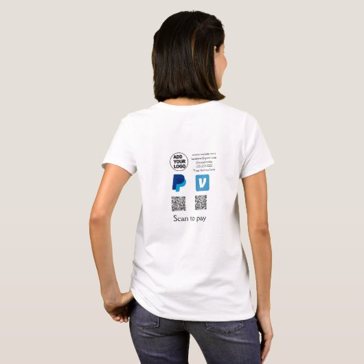 T-shirt Venmo paypal scan pour payer ajouter q r code logo (Dos entier)