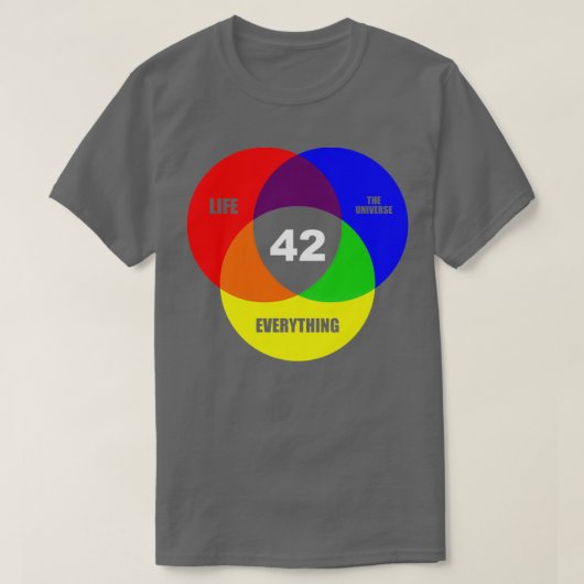 T-shirt Venn Diagram life the universe and everything (Design devant)