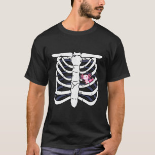 T-shirt Ventilateur de coeur Axolotl Skeleton Costume de p