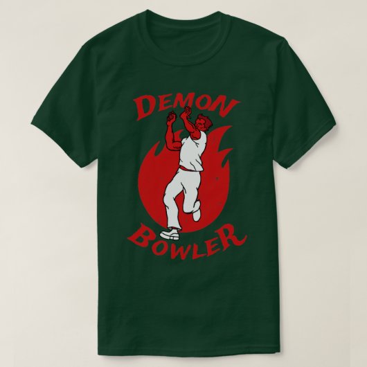 T-shirt Ventilateur de cricket Demon Fast Bowler (Design devant)
