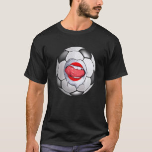 T-shirt Ventilateur de football japonais Bouche de drapeau