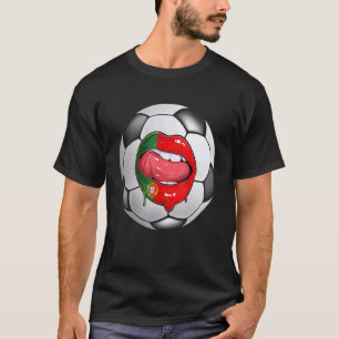 T-shirt Ventilateur de football portugais Bouche du drapea