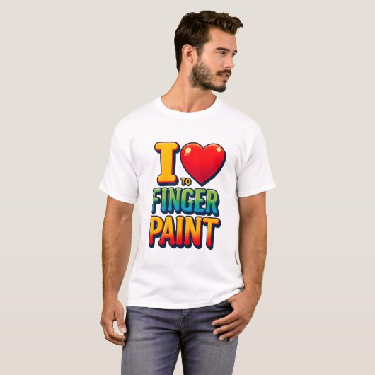 T-shirt Ventilateur de peinture sur doigt - Expression cré (Devant entier)