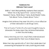 T-shirt Ventilateur de train à vapeur - Ce que je fais en 