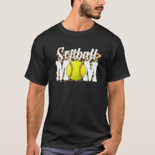 T-shirt Ventilateurs de softball Leopard Femmes, maman de