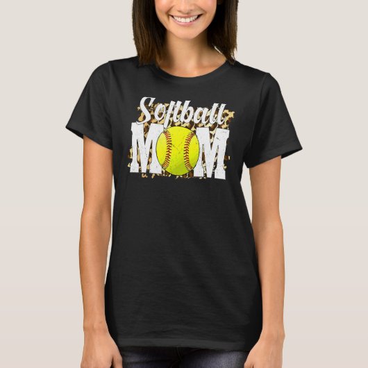 T-shirt Ventilateurs de softball Leopard Femmes Softball M (Devant)