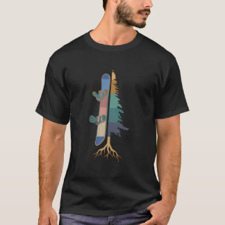 T-shirt Ventilateurs de sports d'hiver vintage Pine Snowbo