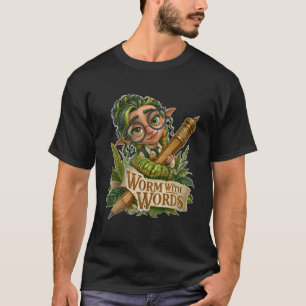 T-shirt Ver avec des mots Mignon Elfe Fantastique Biblioph