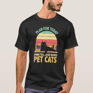 T-shirt ver de livre de la bibliothèque de chats