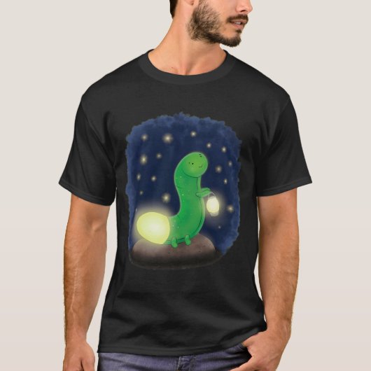 T-shirt Ver vert doux avec dessin à la lanterne (Devant)