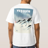 T-shirt Verbier Suisse affiche de voyage de ski imprimé. (Dos)