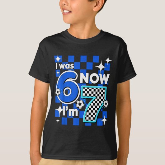 T-shirt Vérification Bleue J'avais 6 ans Maintenant J'ai 7 (Devant)