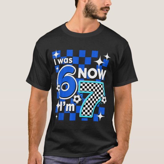 T-shirt Vérification Bleue J'avais 6 Ans Maintenant J'ai 7 (Devant)