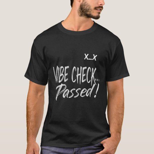T-shirt vérification vidéo passée avec kaomoji en noir (Devant)