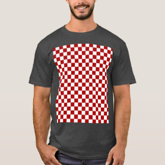 T-shirt Vérifier le motif À damiers motif Rouge et blanc c
