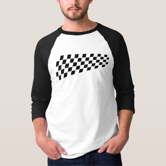 T-shirt Vérifier noir blanc À damiers drapeau GT7 F1 Gamer (Devant)