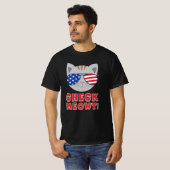 T-shirt VÉRIFIEZ MEOWT ! Chat Drapeau Américain (Devant entier)