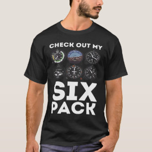 T-shirt Vérifiez Mon Pilote D'aviation De Six Pack