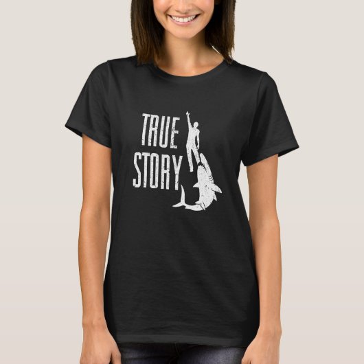 T-shirt Véritable histoire Requin mangeant la jambe Amputé (Devant)