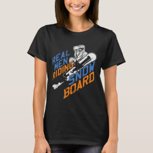 T-shirt Véritable Homme Riding Snowboard Snowboard Hiver E