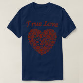 T-shirt Véritable Love Coffee Beans Heart Coffee Lover (Design devant)