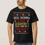 T-shirt Véritables femmes comptables noël vilain pull tee  (Devant)