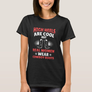 T-shirt Véritables Femmes Portent Cowboy Boot Line Danse W