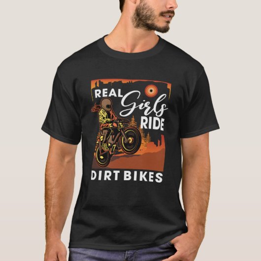 T-shirt Véritables Filles Ride Dirt Vélos Motocross Motocr (Devant)